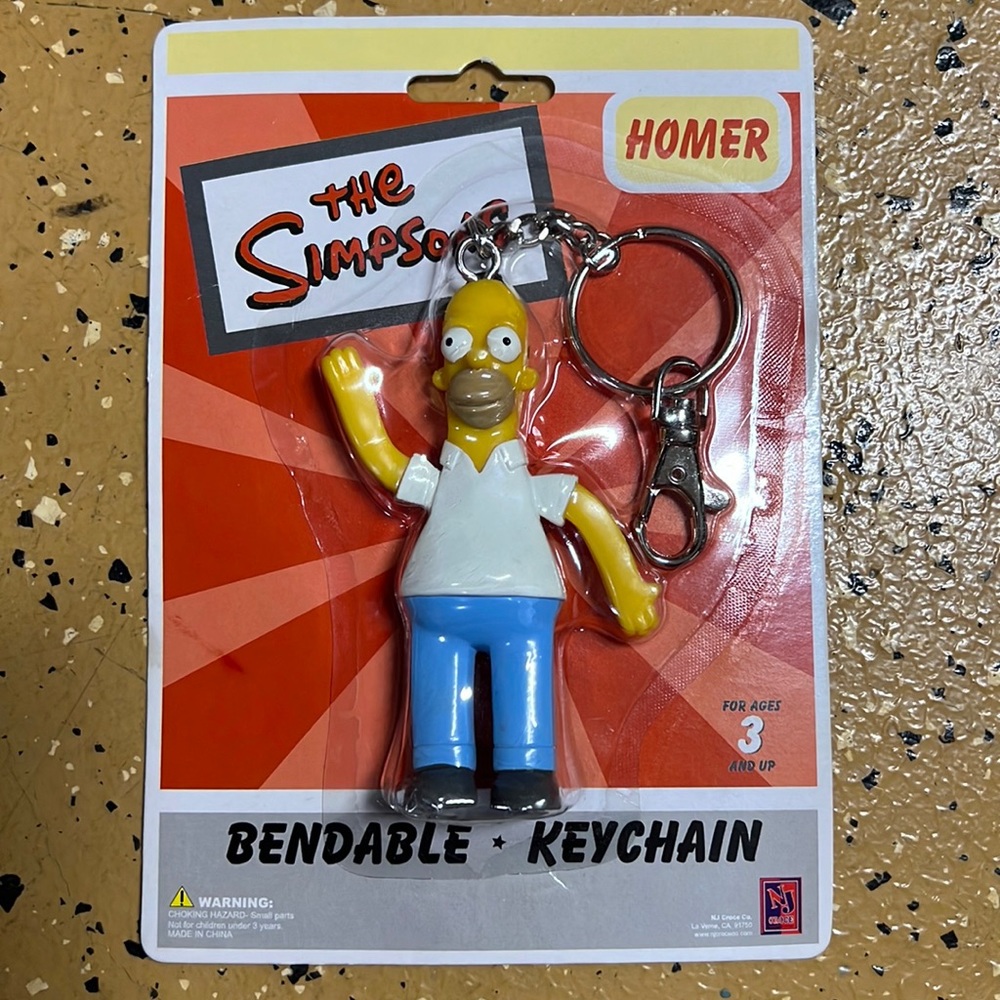 Brand New Homer Simpson Bendable Keychain